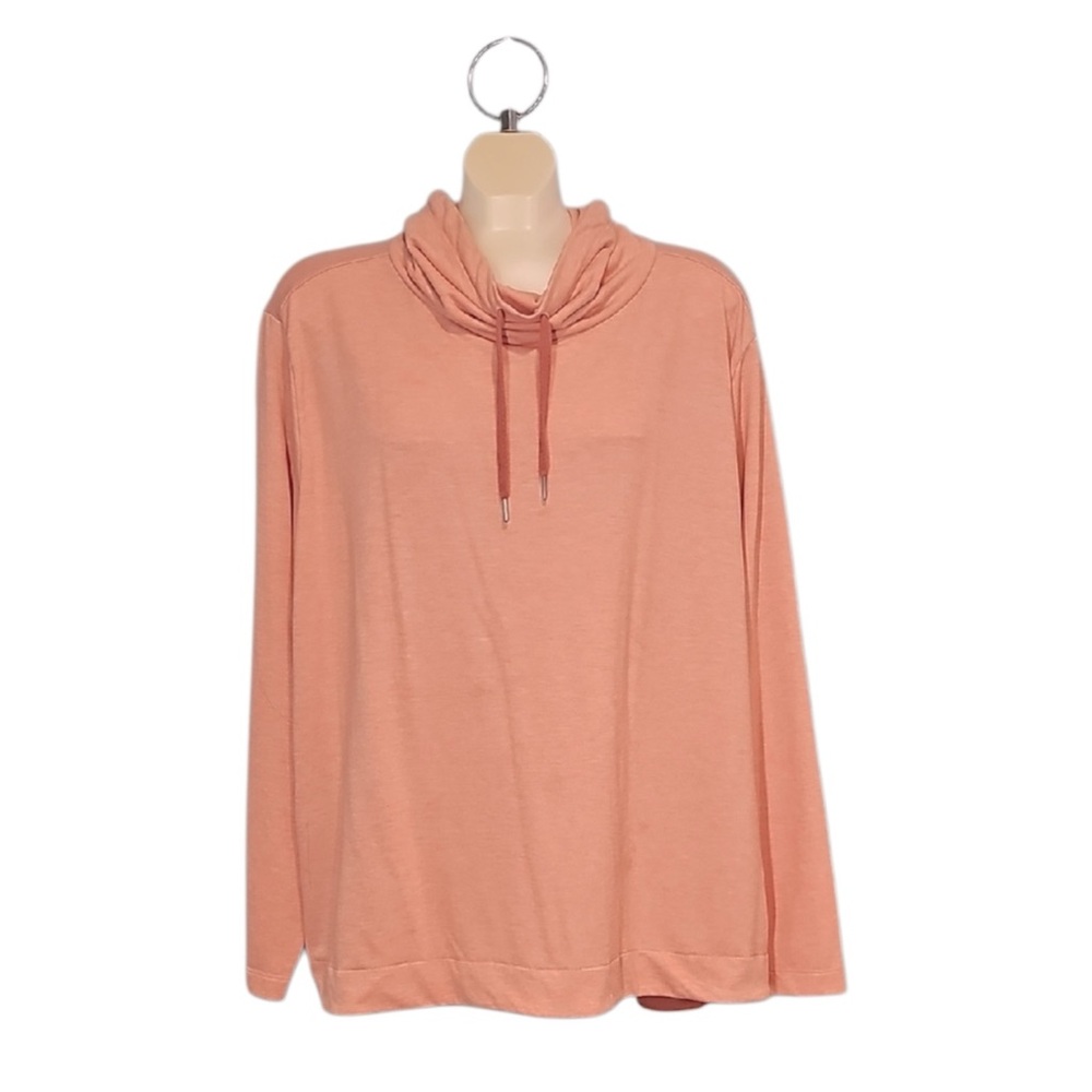 🍄 Joe Fresh Peach Long Sleeve Cowl Neck Top, Size 3X